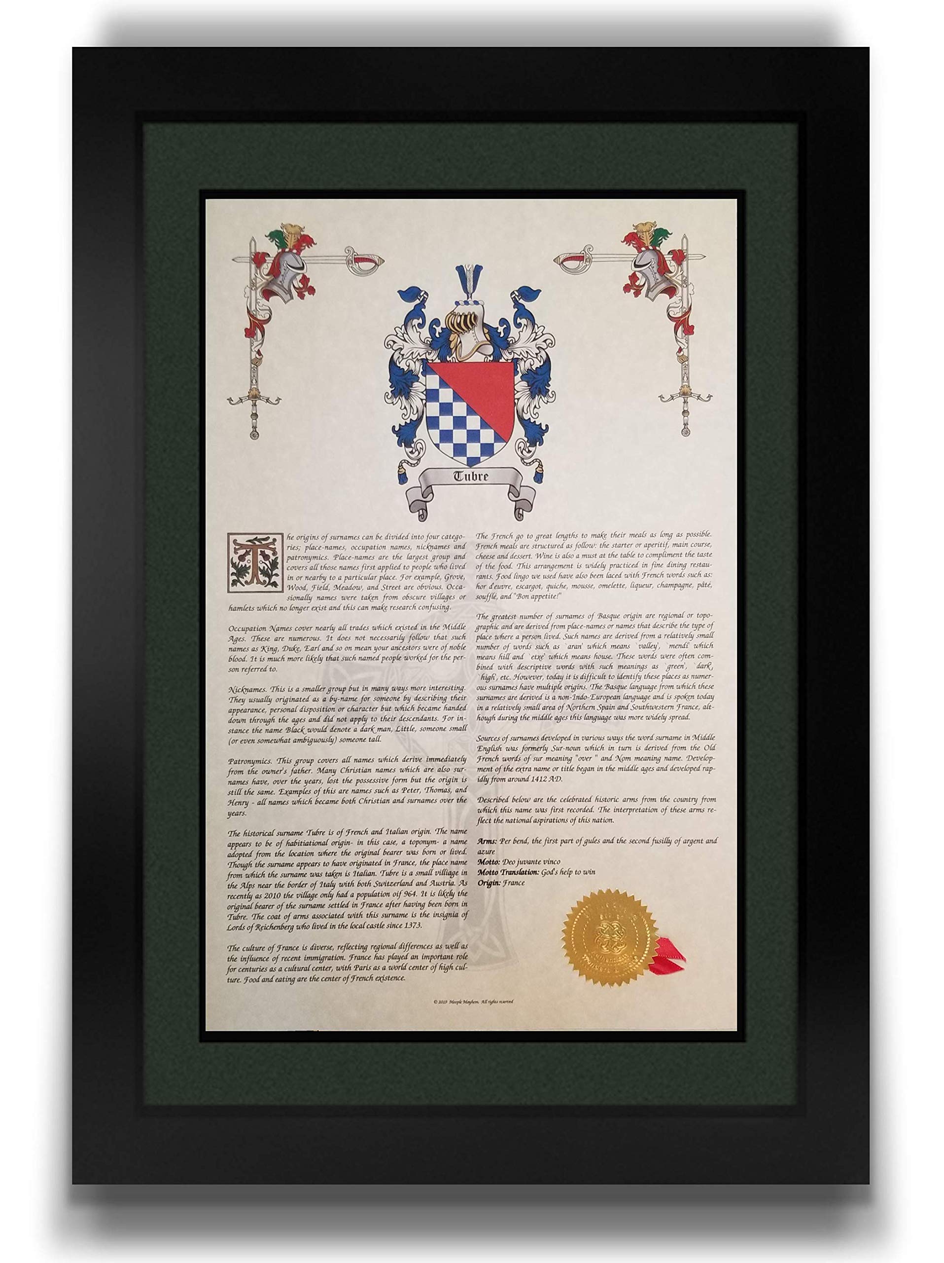 Mr Sweets Lapper Coat of Arms, Crest & History 11x17 Print - Name Meaning, Genealogy, Family Tree Aid, Ancestry, Ancestors, Namesakes - Surname Origin: English England