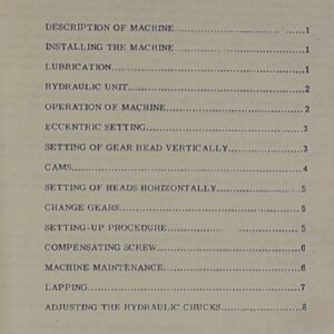 Gleason No. 17, Hypoid Lapper, Operations Manual