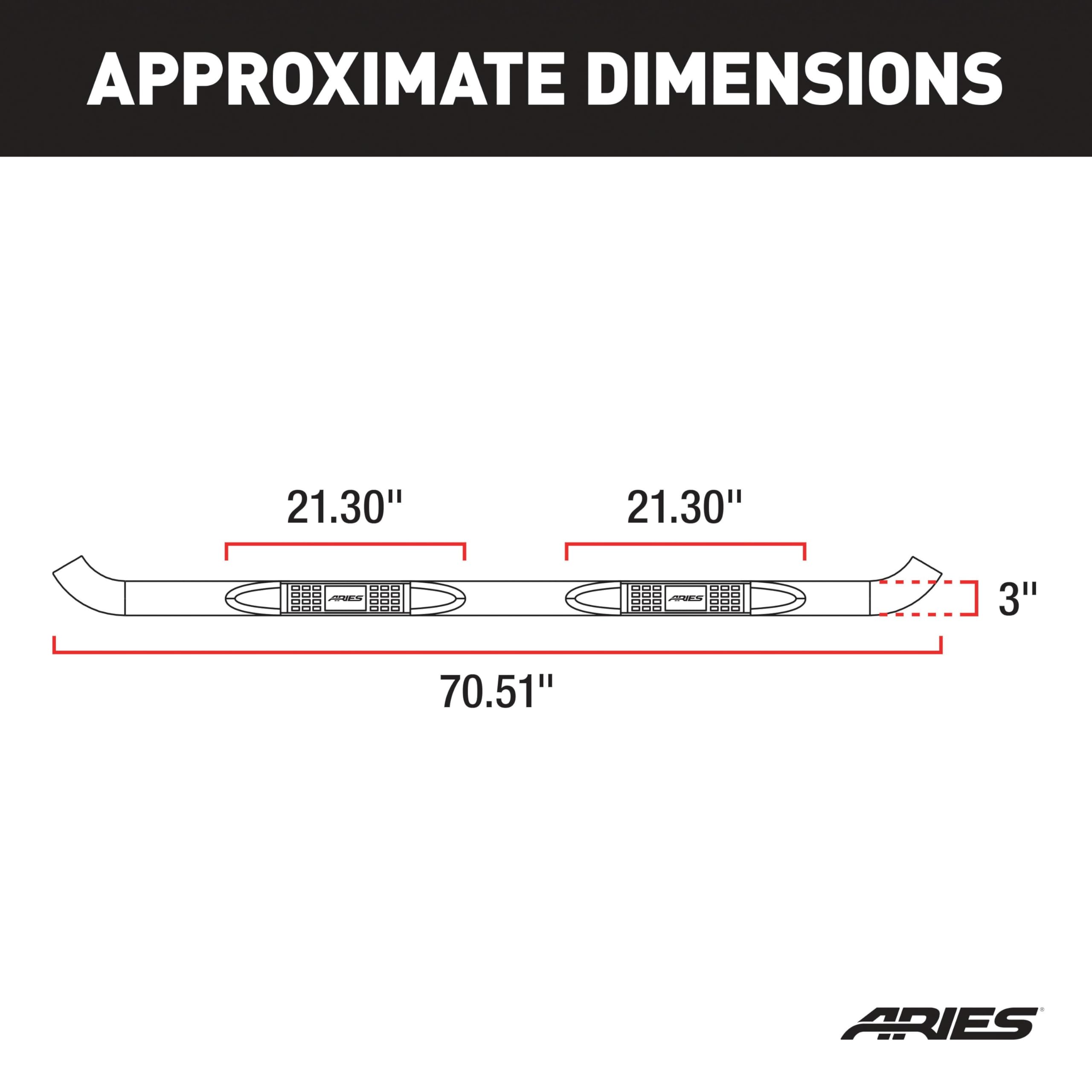 ARIES 35701 3-Inch Round Black Steel Nerf Bars, No-Drill, Select Jeep Wrangler JL Unlimited