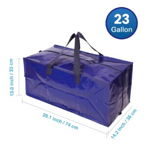 90L Extra Large Storage Bags - Heavy Duty Boxes with Handles & Straps, Waterproof Totes for Moving, Camping, Packing - 8 Pack