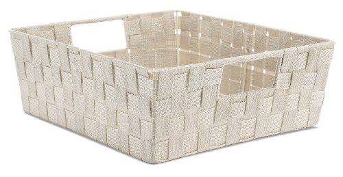 Whitmor Woven Strap Shelf Tote Latte, 1 Count (Pack of 1)