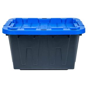 American Lifting 12-Gallon Storage Containers - Tough with Lids Durable Stackable - Keep Your Belongings Safe and Organized - (4 Pack - Blue)