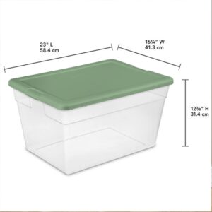 Sterilite Stackable 56 Quart Storage Tote Organizing Home and Office Containers with Secure Latching Lid and Built In Handles, (8 Pack)