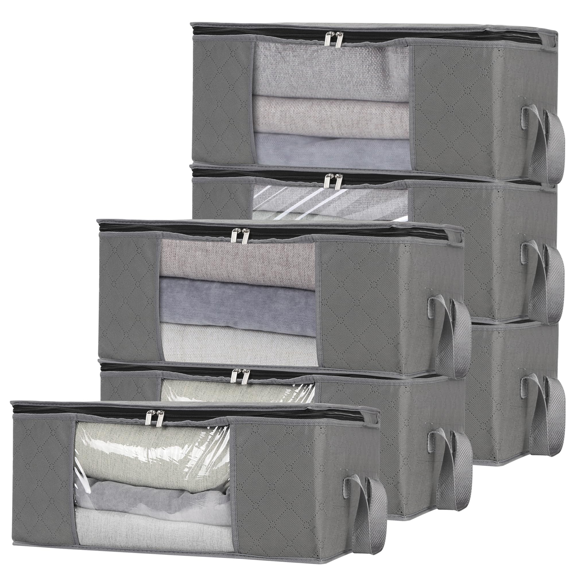 Storage Clothes Bins Closet Bags: Containers Organizer Bag Boxes Clothing Bin Box Container Organization for Organizing Blanket Cloth Pillow Sheet Sweater and Storage Totes Organizers With Lids