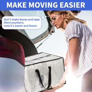 Clear Moving Bags - 8 Pack Extra Large Heavy Duty Storage Bags With Zipper & Reinforce Handles | 29x14x13 Inch Moving Tote Bags Bulk For Clothing, Shoes, Travel