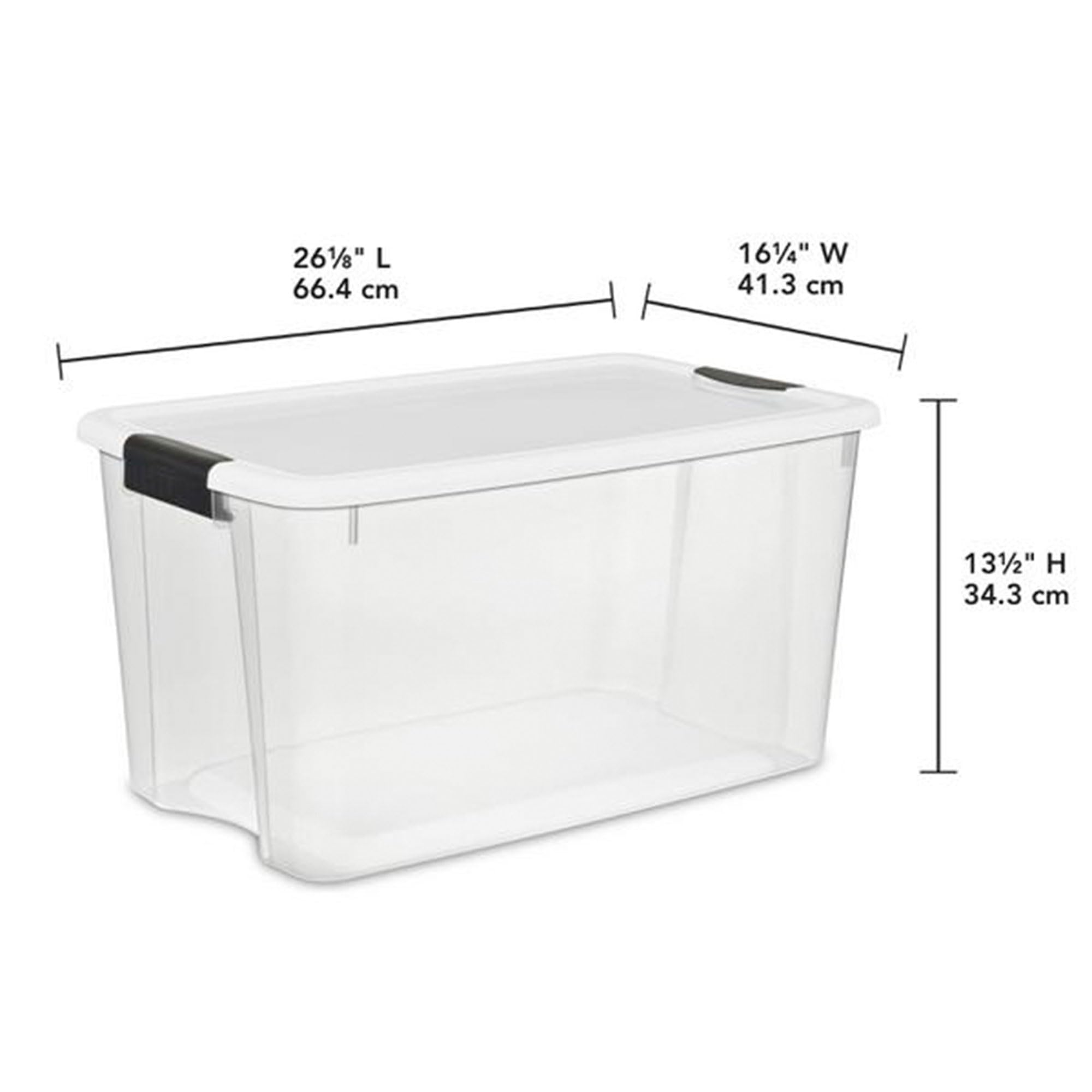 Sterilite 4 Sets of 70-Quart & 6 Sets of 18-Quart Heavy-Duty Stackable Storage Container Tote, Clear Base w/White Latch lid for Home Organization