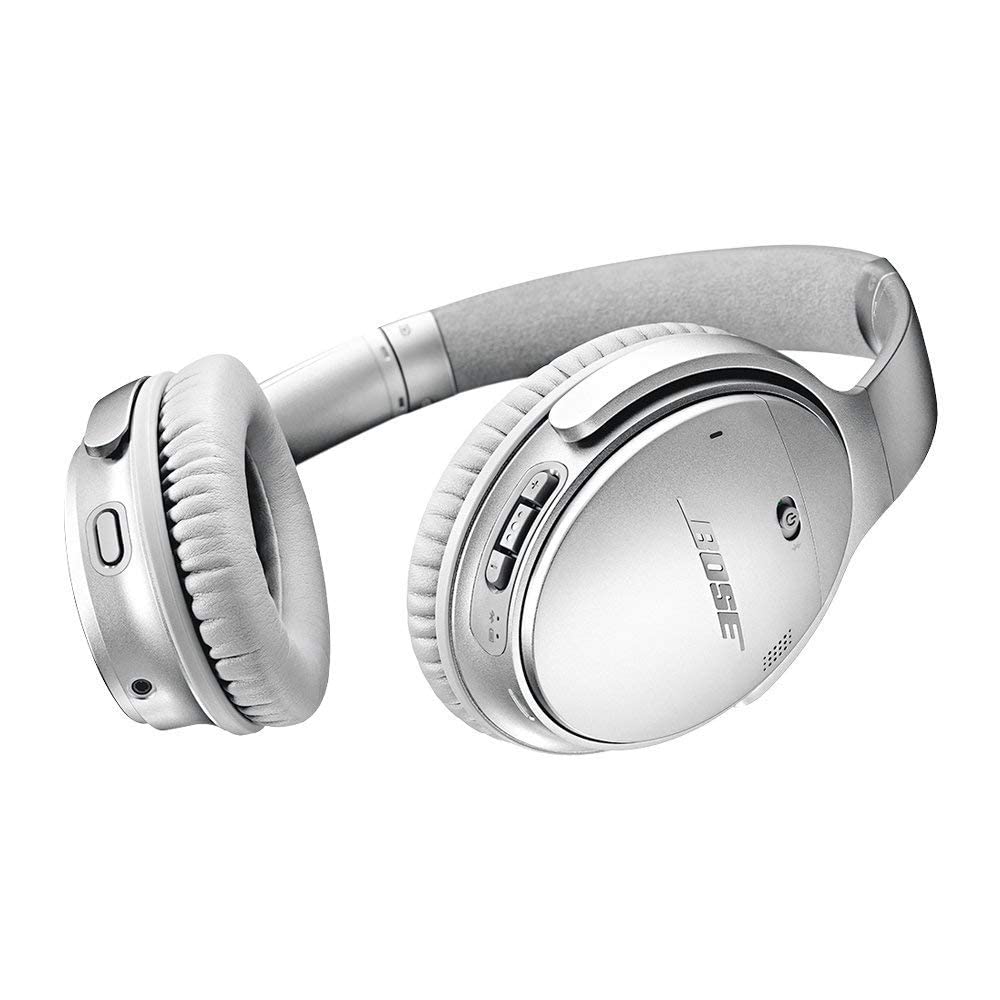 Bose QuietComfort 35 (Series II) Wireless Headphones, Noise Cancelling - Silver (Renewed)