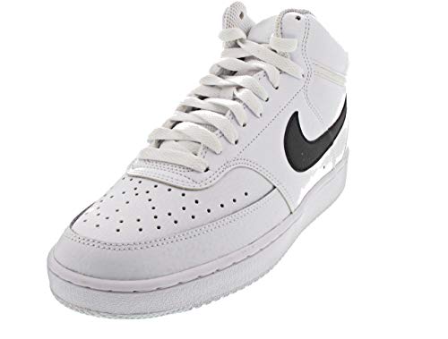 Nike Men's Court Vision Mid Sneaker, White/Blackwhite, 9 Regular US