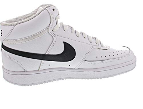 Nike Men's Court Vision Mid Sneaker, White/Blackwhite, 9 Regular US