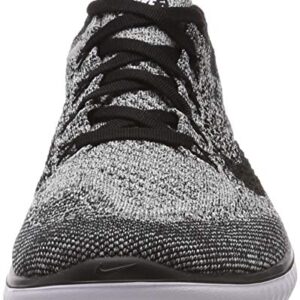 Nike Men's Free Rn Flyknit 2018 Running Shoe, White/Black, 14