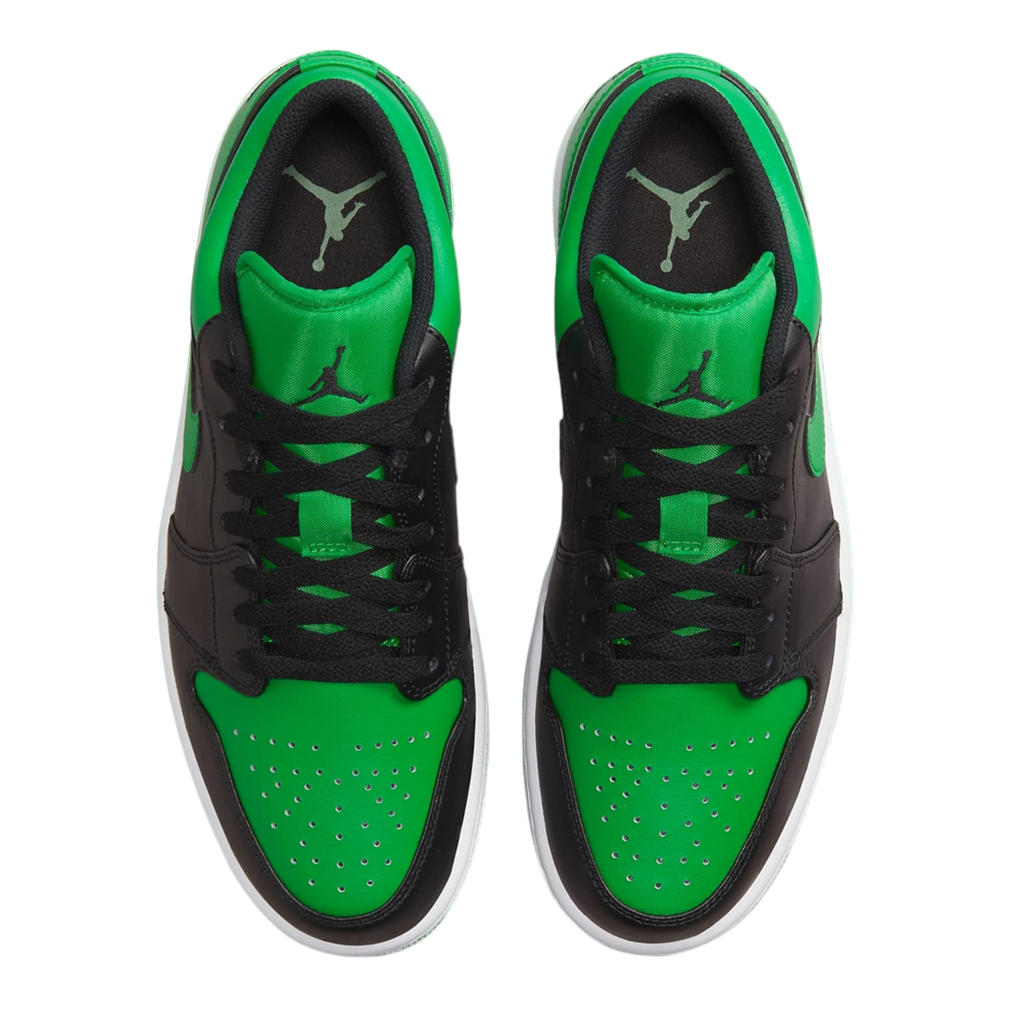 Nike Air Jordan 1 Low Men's Shoes Black/Black-Lucky Green-White 553558-065 12