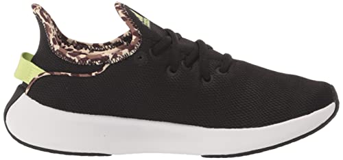 adidas Women's Cloudfoam Pure Sneaker, Black/Black/Pulse Lime, 8.5