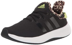 adidas women's cloudfoam pure sneaker, black/black/pulse lime, 8.5