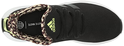 adidas Women's Cloudfoam Pure Sneaker, Black/Black/Pulse Lime, 8.5