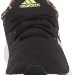 adidas Women's Cloudfoam Pure Sneaker, Black/Black/Pulse Lime, 8.5