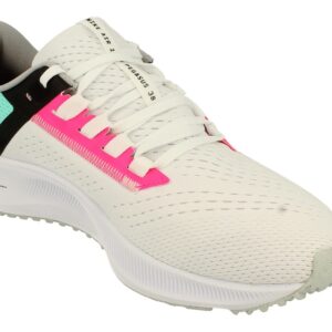 Nike Air Zoom Pegasus 38 Mens Running Trainers CW7356 Sneakers Shoes, White Wolf Grey Hyper Pink 102, 10.5