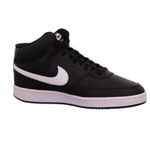 Nike Women's Court Vision Mid Sneaker, Black/White, 8 Regular US