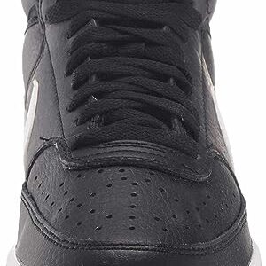 Nike Women's Court Vision Mid Sneaker, Black/White, 8 Regular US