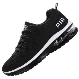 mehoto mens air running sneakers, men sport fitness gym jogging walking lightweight shoes, color blackwhite, size 10