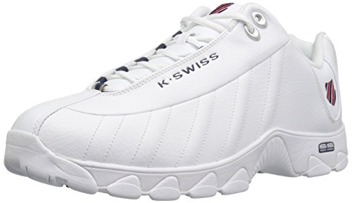 K-Swiss Men's ST329 CMF Sneaker, White/Navy/Red, 11.5 XW