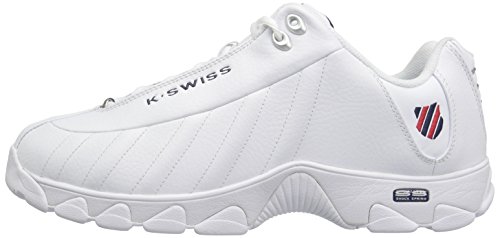 K-Swiss Men's ST329 CMF Sneaker, White/Navy/Red, 11.5 XW