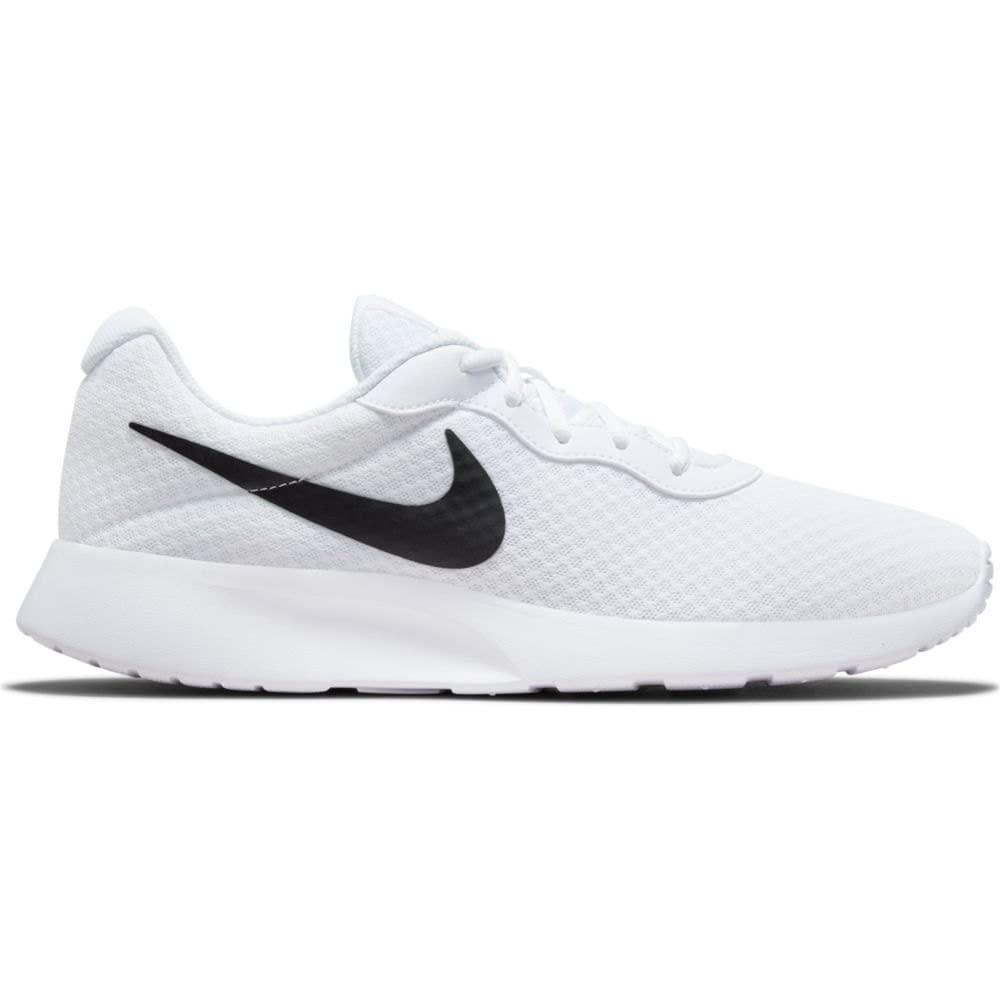 Nike Mens Tanjun, White/Black-Barely Volt, 9