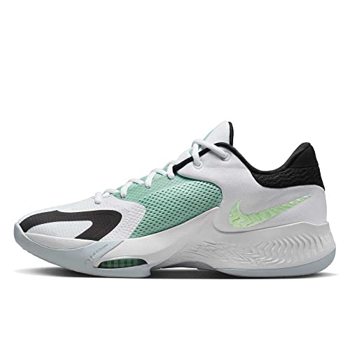 Nike Men's Zoom Freak 4 Basketball Shoes, White/Black-barely Volt, 10.5