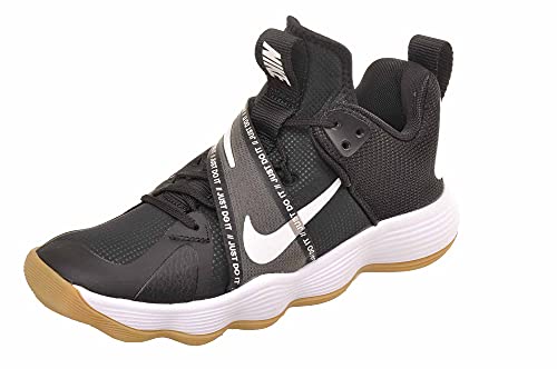 Nike Women's React Hyperset Volleyball Shoe, CI2956-010 (Black/White/Gum Light Brown, 8)