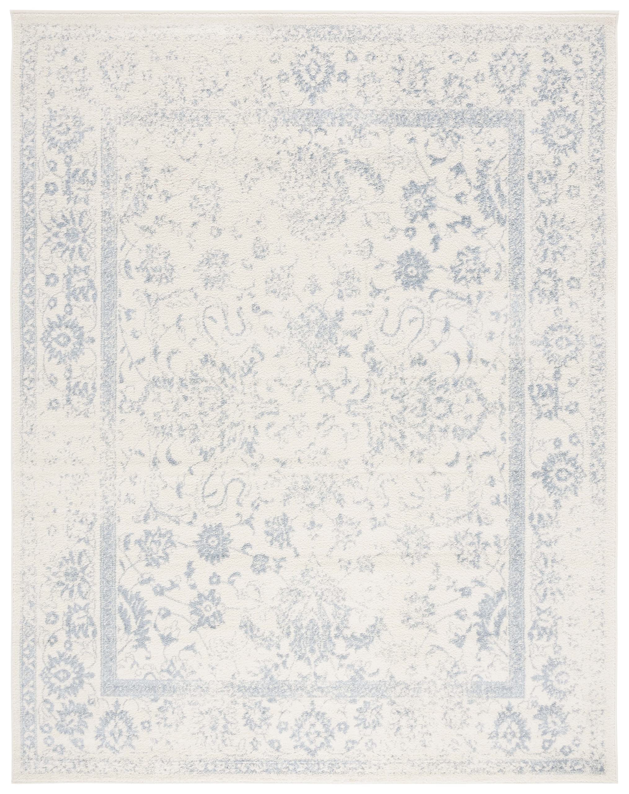 SAFAVIEH Adirondack Collection Area Rug - 9' x 12', Ivory & Slate, Oriental Distressed Design, Non-Shedding & Easy Care, Ideal for High Traffic Areas in Living Room, Bedroom (ADR109S)