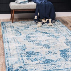 Unique Loom Sofia Collection Area Rug - Salle Garnier (9' x 12' 2" Rectangle, Blue/ Ivory)