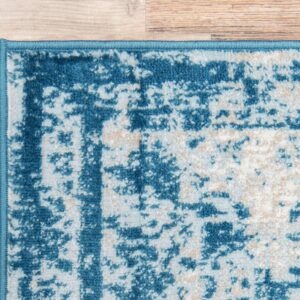 Unique Loom Sofia Collection Area Rug - Salle Garnier (9' x 12' 2" Rectangle, Blue/ Ivory)