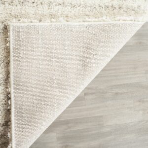 SAFAVIEH Arizona Shag Collection Area Rug - 9' x 12', Ivory & Beige, Moroccan Design, Non-Shedding & Easy Care, 1.6-inch Thick Ideal for High Traffic Areas in Living Room, Bedroom (ASG741A)