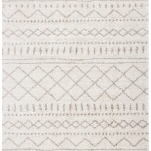 SAFAVIEH Arizona Shag Collection Area Rug - 9' x 12', Ivory & Beige, Moroccan Design, Non-Shedding & Easy Care, 1.6-inch Thick Ideal for High Traffic Areas in Living Room, Bedroom (ASG741A)