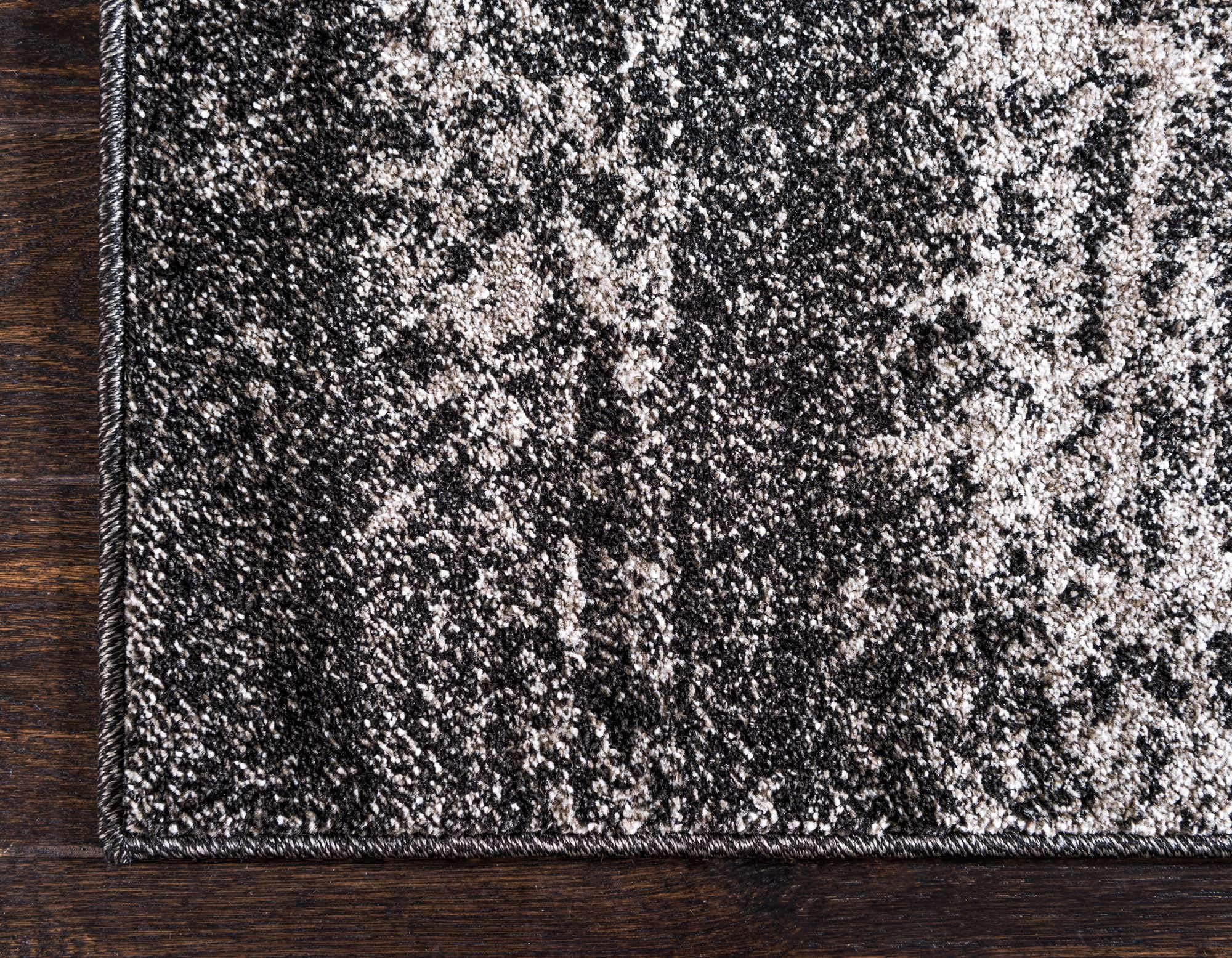 Unique Loom Del Mar Collection Area Rug - Lucille (9'x 12' Rectangle, Dark Gray/ Ivory)