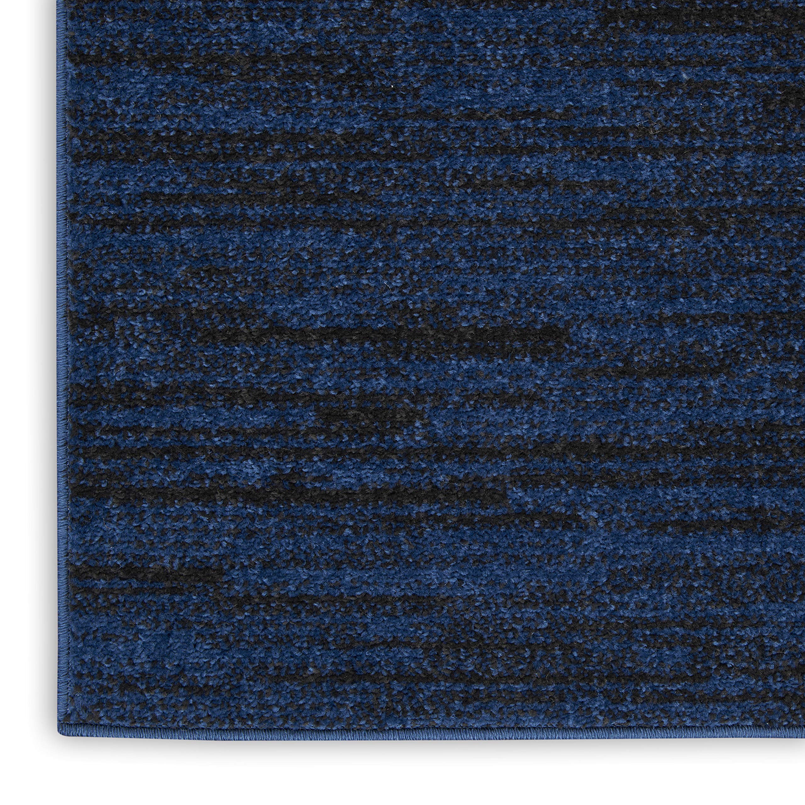 Nourison Essentials Indoor/Outdoor Midnight Blue 9' x 12' Area Rug, Easy Cleaning, Non Shedding, Bed Room, Living Room, Dining Room, Backyard, Deck, Patio (9x12)