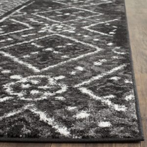 SAFAVIEH Adirondack Collection Area Rug - 9' x 12', Black & Silver, Moroccan Boho Distressed Design, Non-Shedding & Easy Care, Ideal for High Traffic Areas in Living Room, Bedroom (ADR111C)