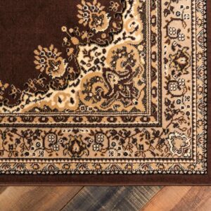 Unique Loom Reza Collection Traditional Persian Style Area Rug, 9 x 12 ft, Brown/Ivory