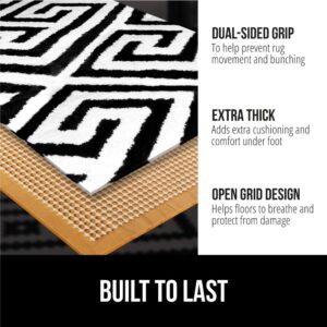 Gorilla Grip Extra Strong Rug Pad Gripper, 9x12 FT, Grips Keep Area Rugs Safe and in Place, Thick, Slip and Skid Resistant Pads for Hard Floors, Under Carpet Mat Cushion and Hardwood Floor Protection