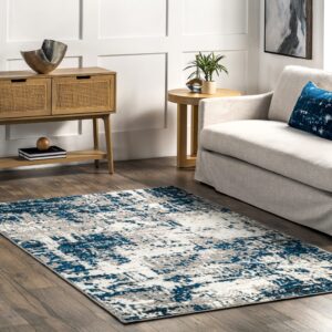 nuloom indira abstract modern area rug, 9x12, blue