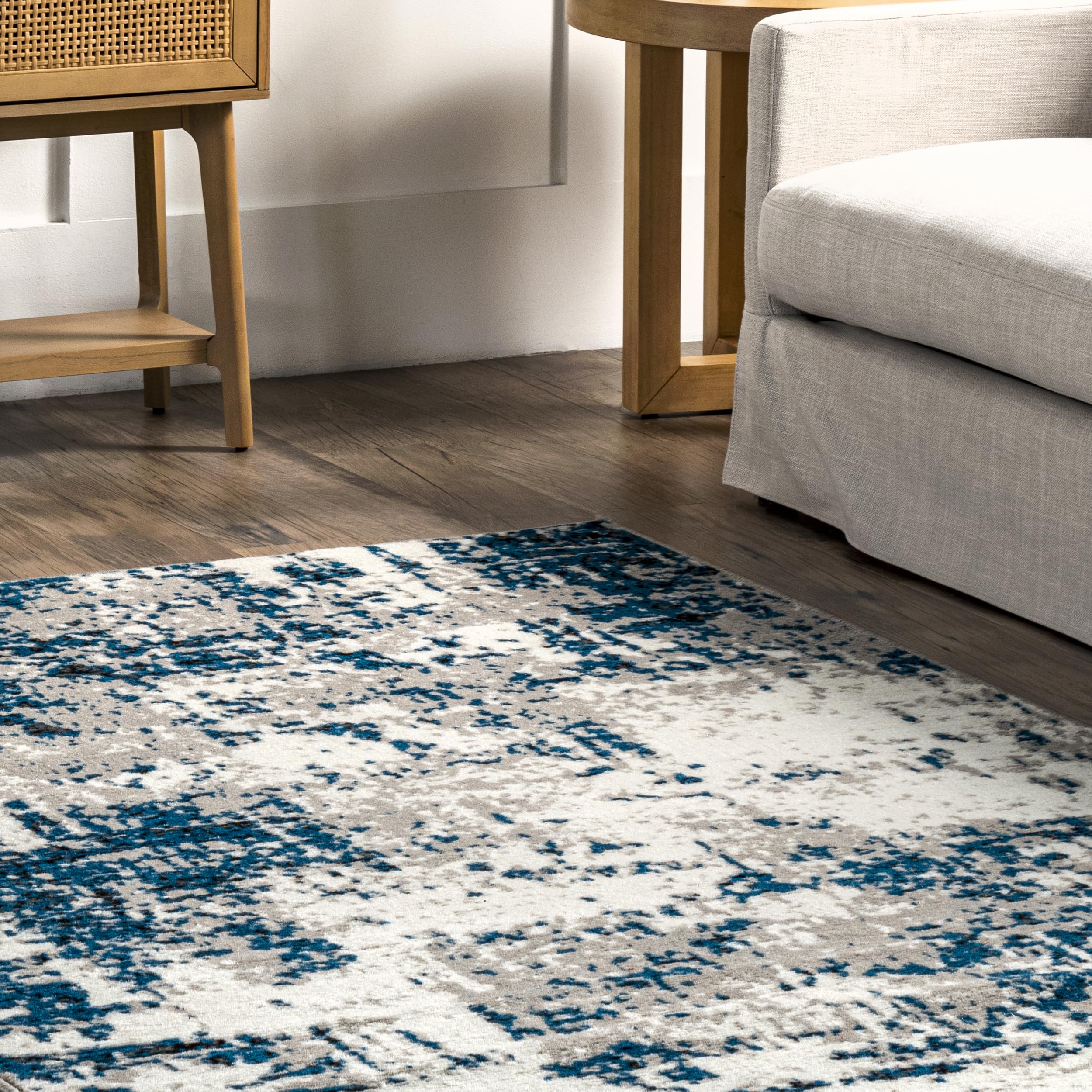 nuLOOM Indira Abstract Modern Area Rug, 9x12, Blue