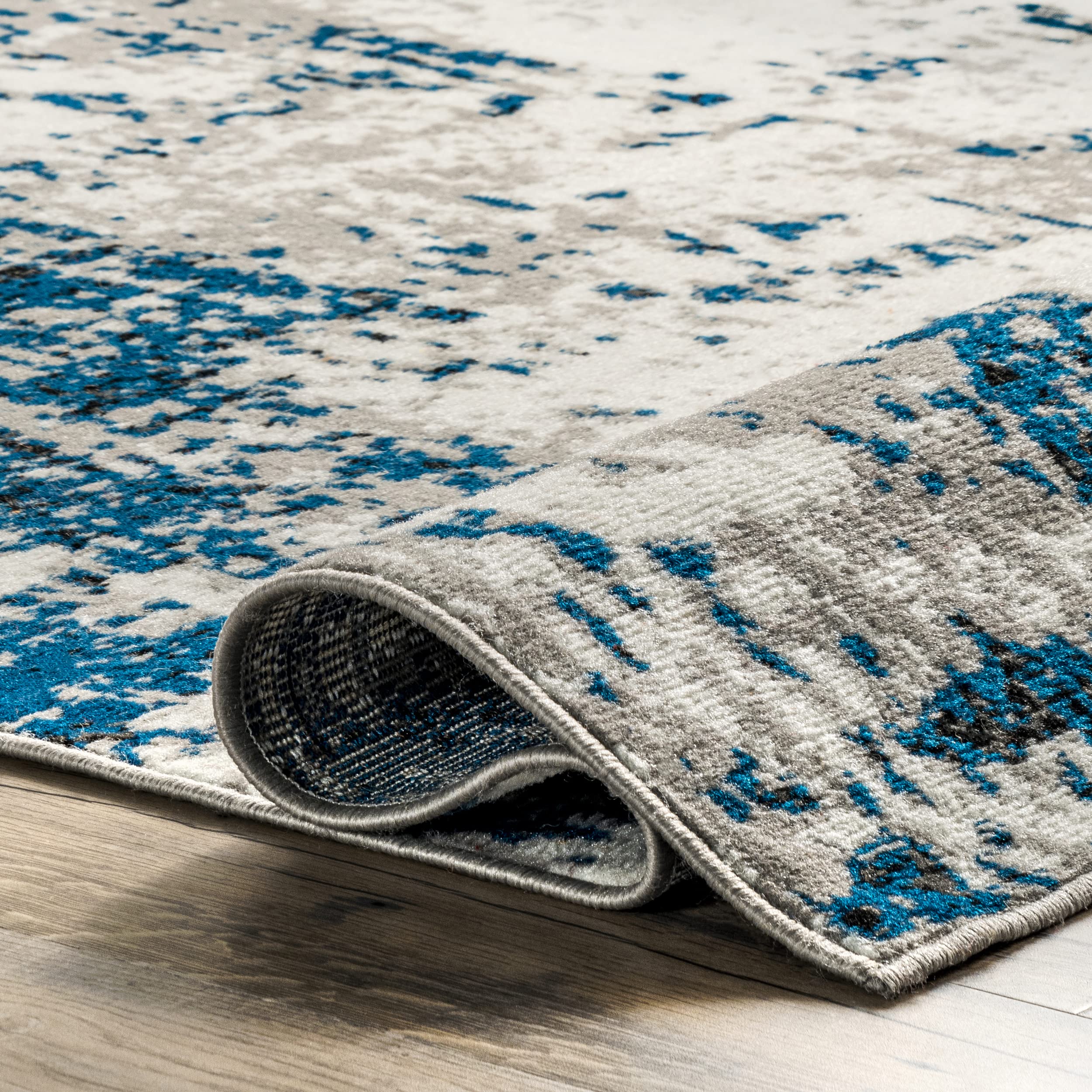 nuLOOM Indira Abstract Modern Area Rug, 9x12, Blue