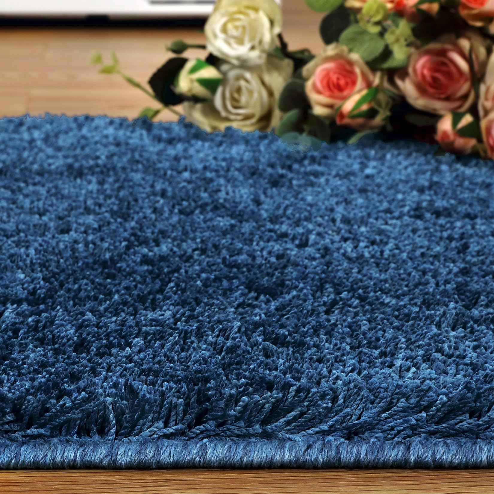 COZYLOOM Large Area Rug, 9x12 Modern Shag Rug Soft Fluffy Large Shaggy Rug for Living Room Bedroom Thick Indoor Carpet Dorm Kids Room Indoor Home Decorative Non-Slip Plush Furry Fur Area Rugs, Navy