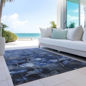 Addison Rugs Chantille ACN613 Blue 9' x 12' Indoor Outdoor Area Rug, Easy Clean, Machine Washable, Non Shedding, Bedroom, Living Room, Dining Room, Kitchen, Patio Rug