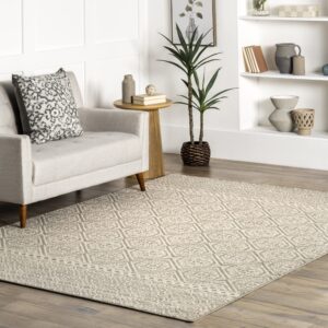 nuloom transitional floral jeanette area rug, 9x12, grey