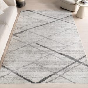 nuLOOM 10x14 Thigpen Contemporary Area Rug, Grey, Abstract Lines, Non-Slip Backing, Stain Resistant, For Bedroom, Dining Room, Living Room, Hallway, Office, Kitchen, Entryway