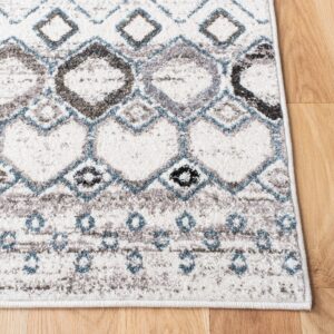 SAFAVIEH Amsterdam Collection Area Rug - 10' x 14', Ivory & Grey, Moroccan Boho Design, Non-Shedding & Easy Care, Ideal for High Traffic Areas in Living Room, Bedroom (AMS108A)