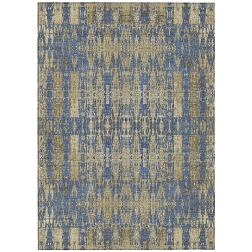 Addison Rugs Chantille ACN580 Blue 9' x 12' Indoor Outdoor Area Rug, Easy Clean, Machine Washable, Non Shedding, Bedroom, Living Room, Dining Room, Kitchen, Patio Rug