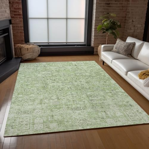 Addison Rugs Chantille ACN611 Green 9' x 12' Indoor Outdoor Area Rug, Easy Clean, Machine Washable, Non Shedding, Bedroom, Living Room, Dining Room, Kitchen, Patio Rug