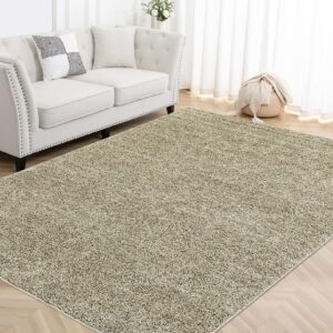 glowsol area rug 9x12 shag rugs fuzzy plush rug large rug stain resistant carpet shag non slip area rug for living room, bedroom, dining room pet friendly high traffic non-shedding rugs