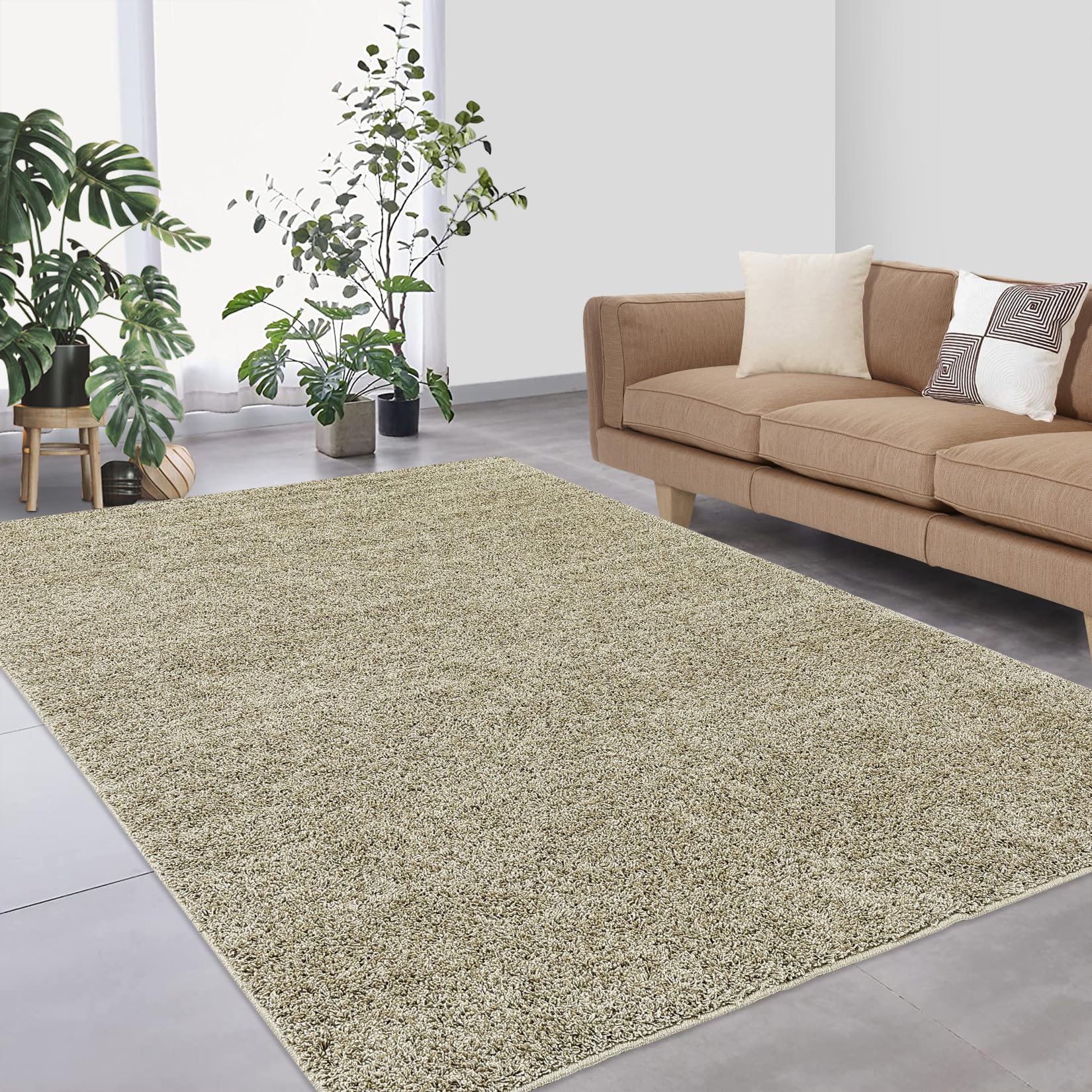 GlowSol Area Rug 9x12 Shag Rugs Fuzzy Plush Rug Large Rug Stain Resistant Carpet Shag Non Slip Area Rug for Living Room, Bedroom, Dining Room Pet Friendly High Traffic Non-Shedding Rugs